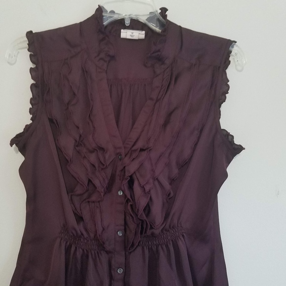 Converse Purple Ruffle Front Sleeveless Blouse - Picture 4 of 6